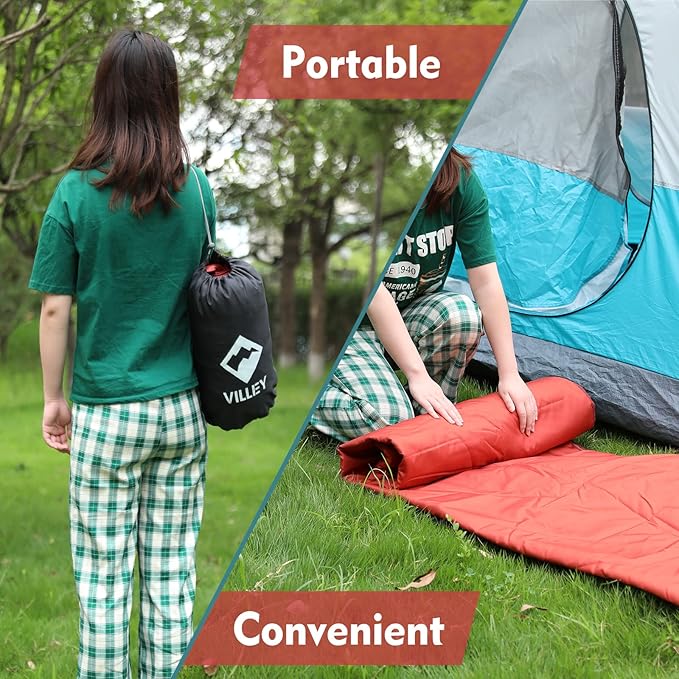 VILLEY Picnic Blanket 3-Layer Camping Blanket 52x75 Machine Washable Water Repellent and Sandproof Packable and Portable for Camping Travel Park Beach and Indoor Use
