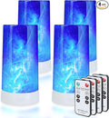 4X LED Flame Effect Light  USB Rechargeable 4 Modes Flickering Flame Candle Lantern with Remote Timer Gravity Sensing Effect Magnetic Base Waterproof Dimmable Outdoor Hanging Lamps Camping