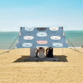 Black Pink Black Blue Cat Faces Camping Sun Shelter Beach Tent Portable Beach Sun Shade Outdoor Canopy for Camping Trips Fishing Picnic