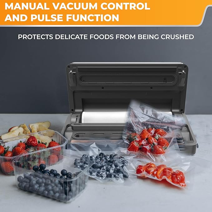 Anova Culinary Precision Vacuum Sealer Pro Includes Large Bag Roll (19ft) Wet &amp Dry Dual Food Vacuum Sealer Machine for Sous Vide and Long-Term Storage 2-Year Warranty