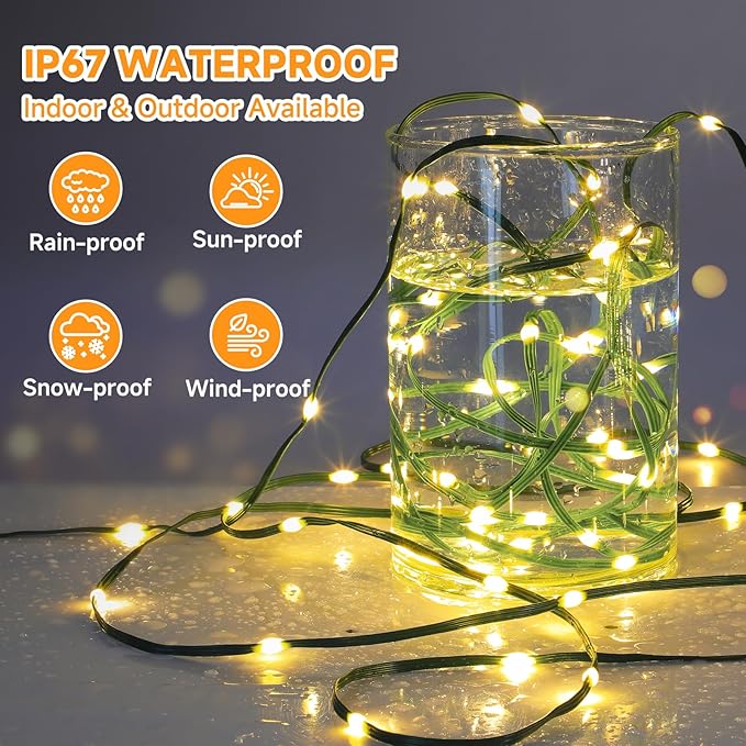 Mlambert 1200 LED Christmas Lights 394FT Outdoor Waterproof Dimmable Fairy Lights with Remote 8 Modes Indoor Lighting for Holiday Décor Warm White