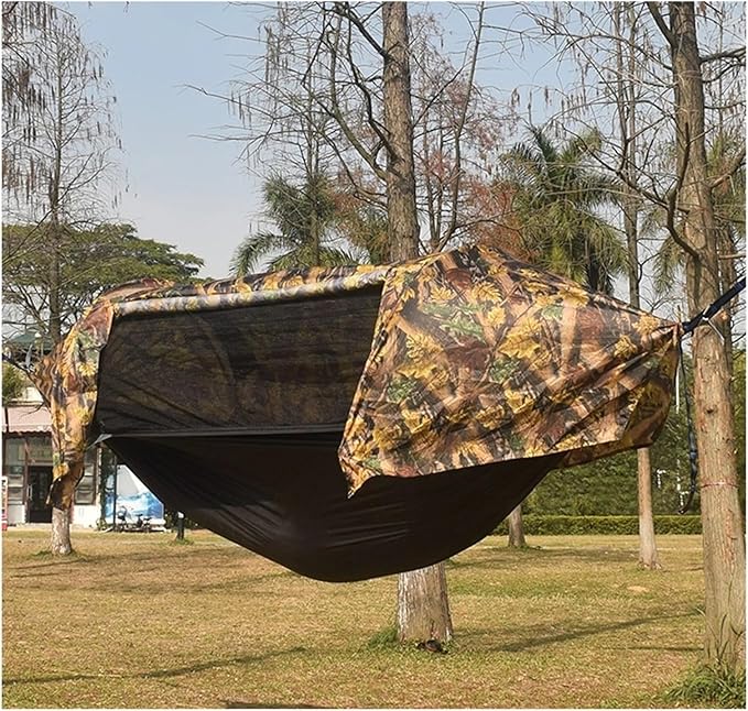 Compatible For Travel Mosquito Net Hammock Waterproof Outdoor Camping Hiking Integrated Tent(Camouflage)