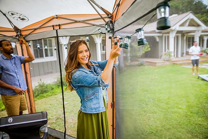 Coleman Back Home Screened Canopy Tent with Instant Setup Outdoor Gazebo for Bug-Free Lounging Fits Over Picnic Tables Ideal for Parties Events Tailgates Dining &amp More