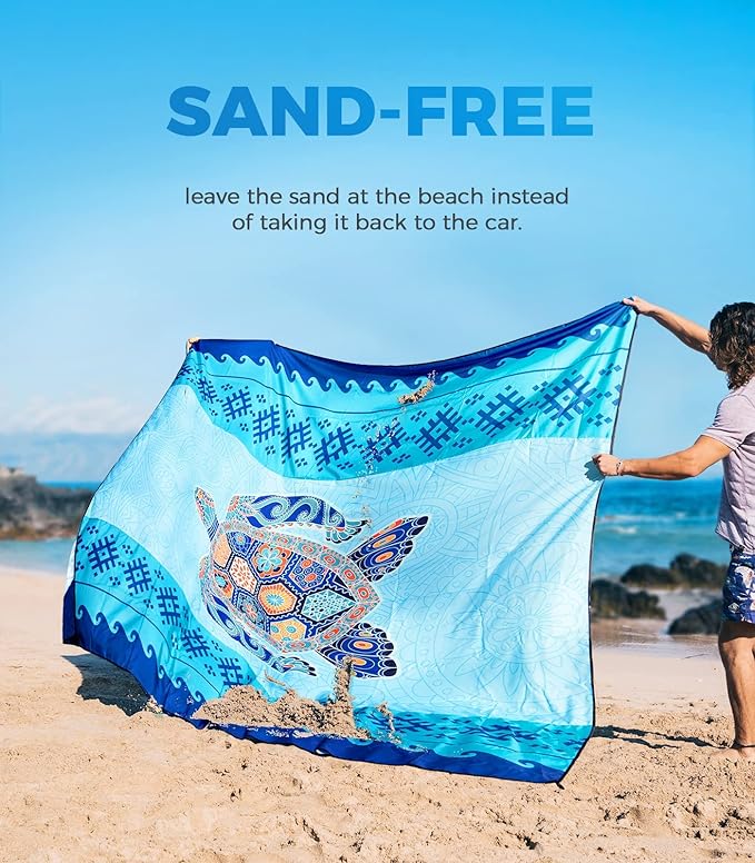 OCOOPA Beach Blanket Sand Free Mat Quick Drying Large and Compact Easy Carring Perfect for Beach Yoga Outdoor Music Festival Travel Camping Gifts Park Picnic