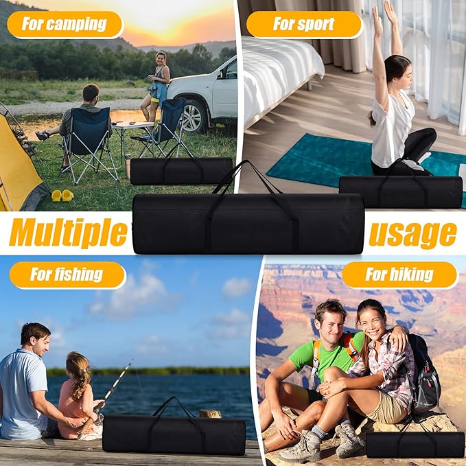 Riakrum 3 Pack 43.31 Inches Replacement Bag for Folding Camping Chair Large Folding Beach Chair Carry Oxford Fabric Bag with Handles for Travel Tent Storage Outdoor Carrying Sports Gear Black