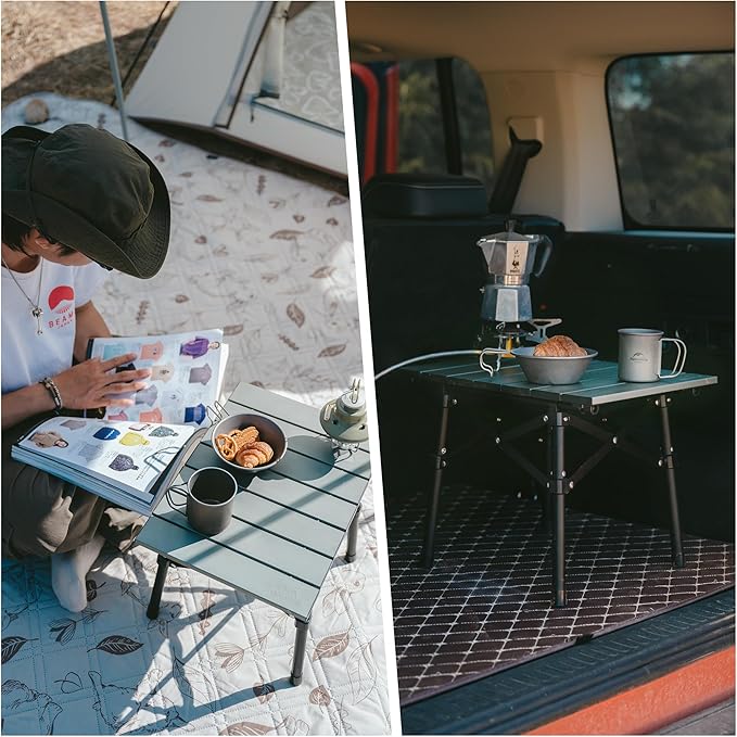 Naturehike Portable Camping Table Aluminium Folding Table Ultralight Camp Table Small Table for Camping Hiking Backpacking Outdoor Picnic