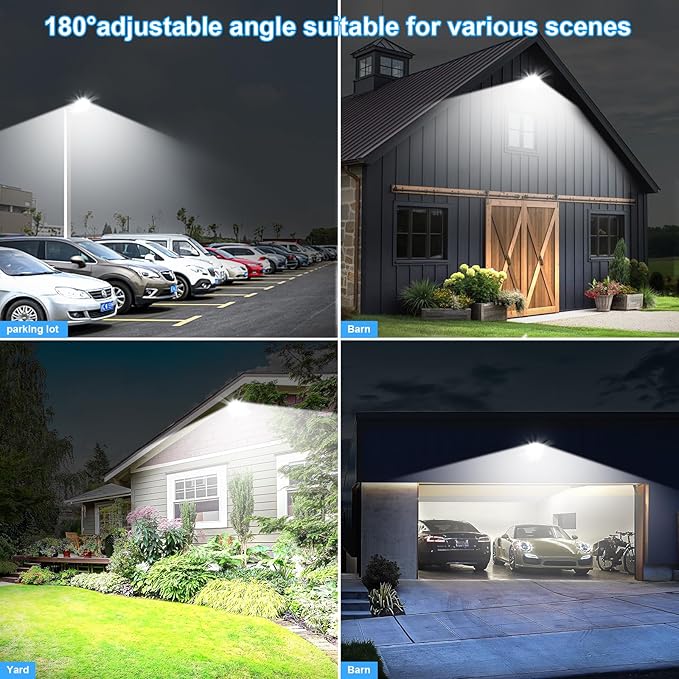 350W LED Parking Lot Light Outdoor:Arm Mount 52500LM Super Bright Dusk to Dawn LED Shoebox Lighting Commercial 5000K 100-277V IP65 Waterproof Wall Floodlights for ParkStadiumBarnYard