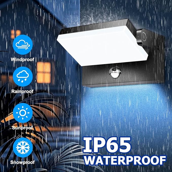 40W LED Wall Pack Lights Outdoor Motion Sensor360 °Rotation 5000K 6000K 4000K Selectable Exterior Flood Lighting Fixture Sconce for Porch Garage Patio