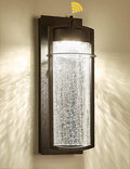 Oil Rubbed Bronze Dusk to Dawn Outdoor Wall Light Fixture LED Porch Light with Crackle Glass 600 Lumen Brown Exterior Light Fixture with Photocell 3000K Outside Lights for House Garage Front Door