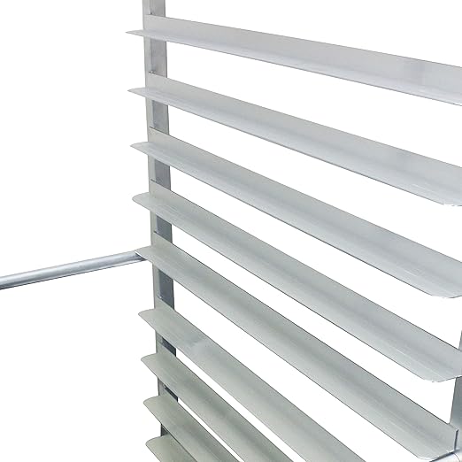 Excellante ALSPR020 20-Tier Pan Rack with 4 Casters (2 Locking 2 Regular) 20 1/4 x 26 x 69 1/4 Kockdown NSF Comes in Set