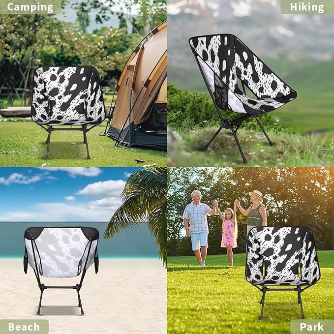Honeybaby Folding Camping Chair Abstract Leopard Print Camping Chairs Lightweight Portable Chair Outdoor Foldable Chairs for Camping Travel Picnic Beach Hiking