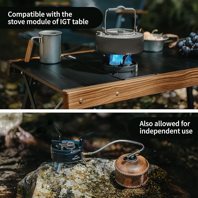 Naturehike Camping Gas Stove for IGT Table Portable Isobutane Stove with Storage Bag &amp Foldable Brackets 3 Burners Camp Stove for Outdoor Car Camping Cooking Tailgating