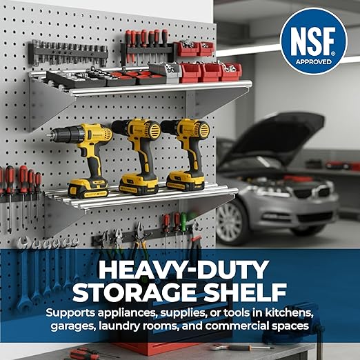 18 x 72 Commercial Stainless Steel Tubular Wall Shelf – Heavy Duty | NSF Certified Kitchen Storage Rack
