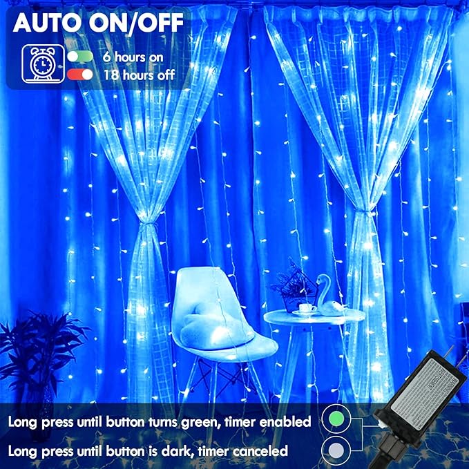 88FT 240LED Extra-Long Connectable String Lights Indoor Outdoor Clear Wire Blue Christmas String Lights Plug in Twinkle Fairy Light with Timer for Wedding Patio Tree Yard Christmas Decorations