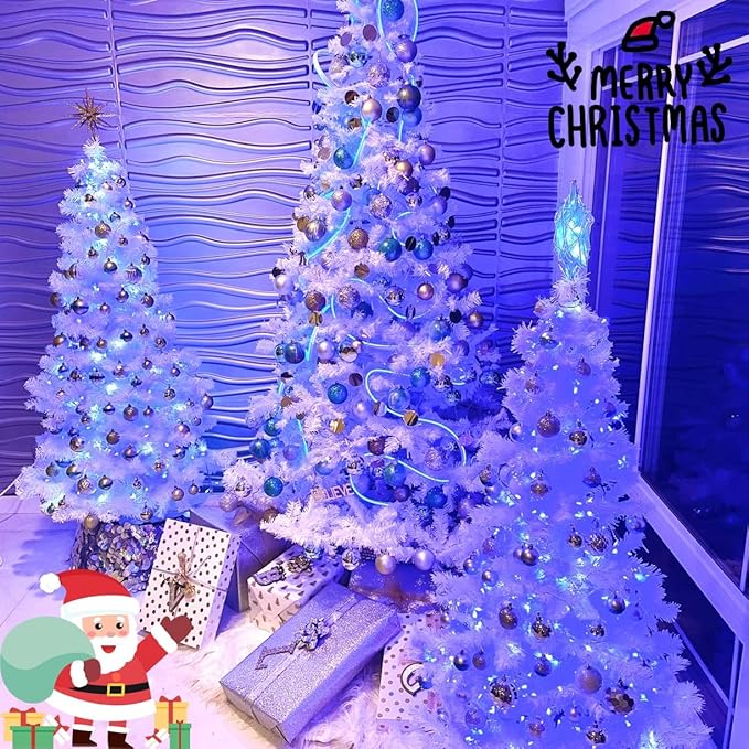 YEGUO 165ft 500 LED Blue Christmas Lights Outdoor Waterproof Clear Wire String Lights Indoor Plug in 8 Modes Twinkle Tree Light for Xmas Party Garden