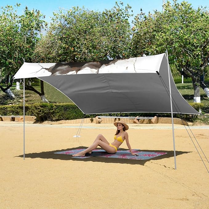 Camping Sun Shelters Mouse Broken Wall Beach Canopy 126 * 110.2in