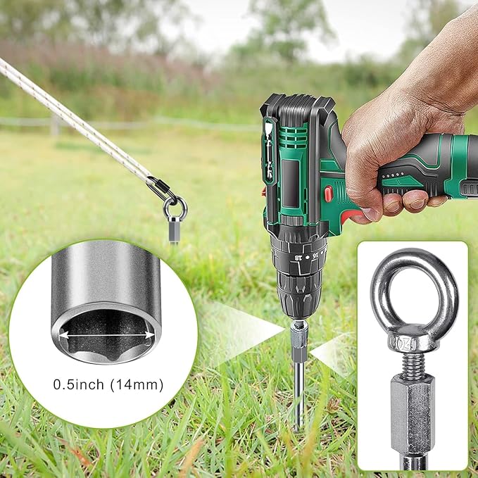 4 Pack Tent Stakes 12 Inch Heavy Duty Ground Anchors Fully Welded Spiral Earth Anchors for Camping Tents Trampolines Sheds Swing Sets Securing Animals