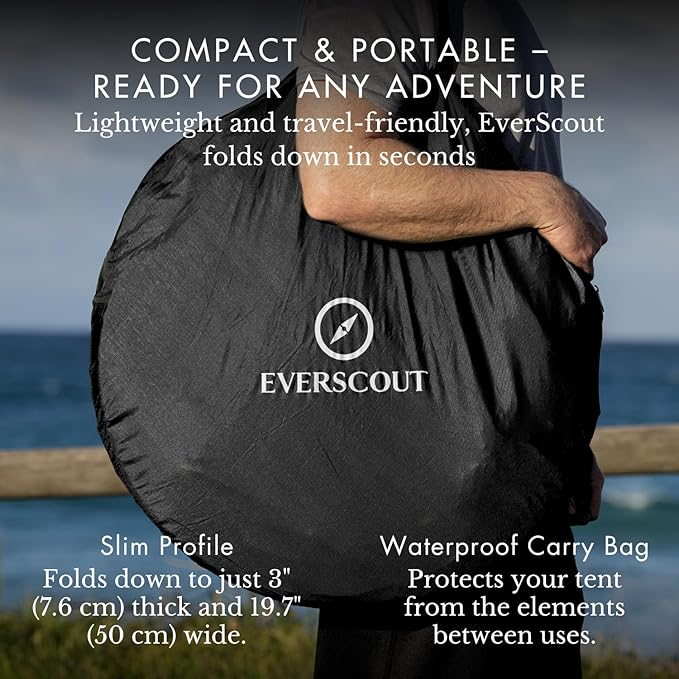 Portable Pop-Up Privacy Tent – Black/Green &amp Carry Bag. Outdoor Shower Toilet and Changing shelter. Water-Repellent Compact UV-Protective. Privacy Tent for Camping Beach Hiking and Festival