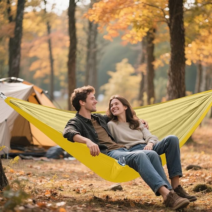 Chrome Yellow Camping Hammock Hammocks with Tree Straps Camp Hammock 114 x 54