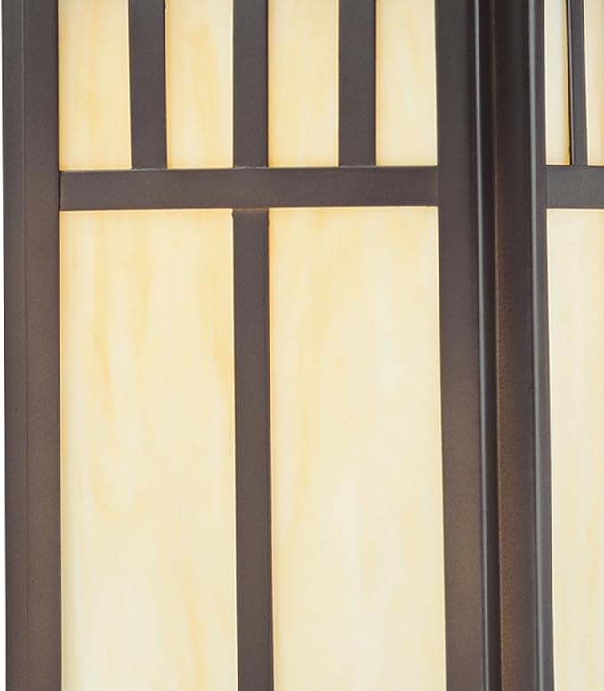Westinghouse 6732800 Burnham One-Light Exterior Wall Lantern on Steel with Honey Art Glass Oil Rubbed Bronze Finish 1 Pack