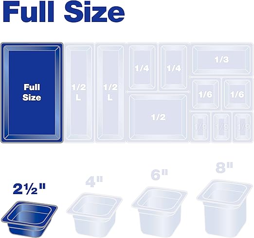 Carlisle FoodService Products Storplus Full-Size Plastic Food Pan for Catering Buffets and Restaurants Polycarbonate 2.5 Inches Deep Clear