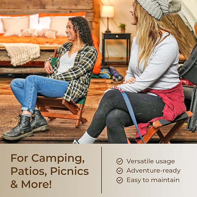 BYER OF MAINE Pangean Folding Stool – Canvas Camp &amp Wood Camp Stool for Portable &amp Outdoor Seating in Granite