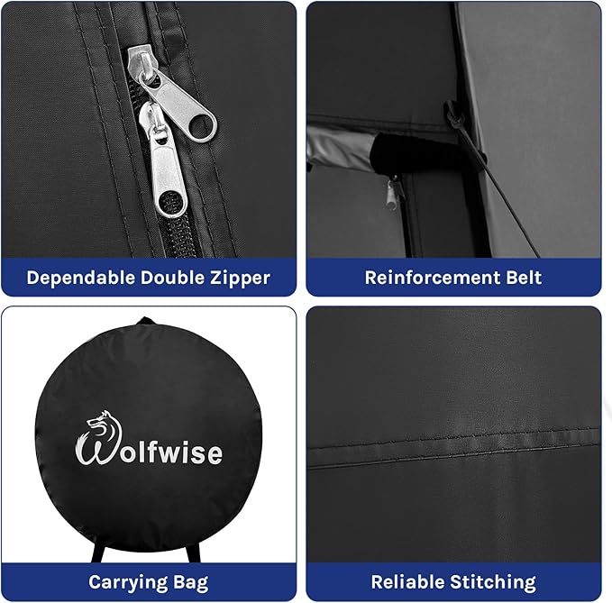 WolfWise Pop Up Changing Tent for Beach Camping Portable Shower Tents Outdoor Privacy Bathroom Change Dressing Clothes Tent Pop Up Instant for Camp Toilet 6.2ft/6.6ft/6.9ft High
