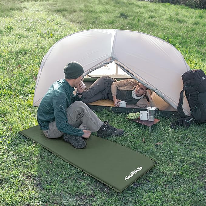 Naturehike Sleeping Pad 2 inch Thick Self Inflating Sleeping Pad for Camping Durable Camping Mattress Connectable with Multiple Lightweight Sleeping Mats for Backpacking Tent Hammock Hiking