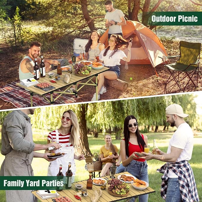 Portable Camping Table Camping Table Foldable with Carrying Bag Ultralight Carbon Steel Beach Table Indoor Outdoor for Camping Picnic BBQ Beach Party Patio Fishing Carbon Steel