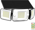 intelamp Solar Flood Lights Outdoor Waterproof 6000mAh 1200LM Solar Powered Dual Motion Sensor LED Lighting Dusk to Dawn Security Floodlight Exterior with Remote for Outside Garden House Yard Porch