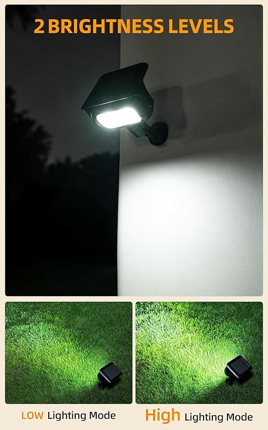 ROSHWEY Solar Spot Lights Outdoor Waterproof Spotlights with 2 Brightness Mode Landscape Lighting Solar Lights for Garden Yard Pathway (Cool White 6 Pack)