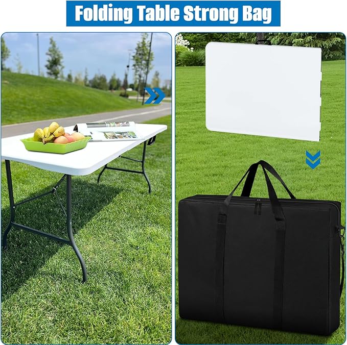 SIRUITON 2Pack Folding Table Storage Bag Fits 6FT Portable 600D WaterProof Carry Bag for Folding Picnic/Camp Tables with Reinforcing Plate &amp Shoulder Strap 36 D x 30 W x4.5 H