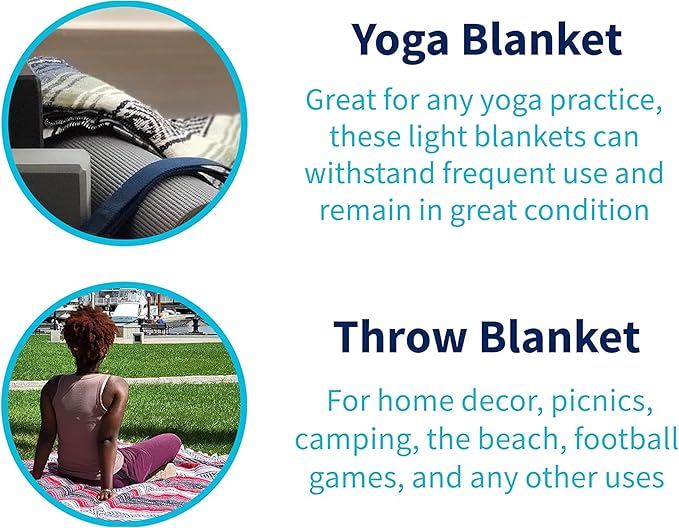 La Montana Authentic Mexican Blanket (10-Pack) - 74in x 50in Woven in Mexico - Falsa Throw for Yoga Studio Picnic/Camping/Beach Saddle Blanket Bed/Home Decor (Assorted Neutrals)