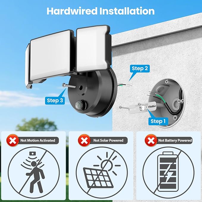 Olafus 80W Flood Lights Dusk to Dawn Outdoor Lighting IP65 Waterproof LED Security Light with Photocell 8000LM Dusk Dawn Outside Light 6500K Black Exterior Floodlight for Yard Garden Porch
