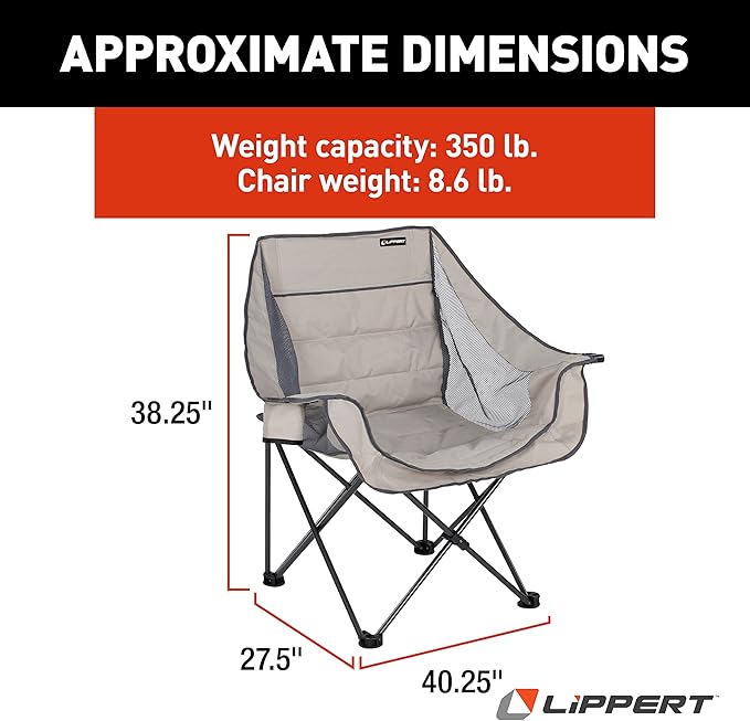 Lippert Double-Wide Padded Camping Chair with Carry Bag (2021000207)