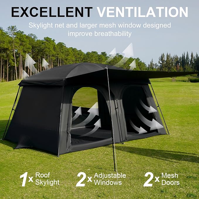 Vidalido Tents3-4 Person Camping Tent with Extended VestibuleWeather Resistant Family Tents with Breathable Mesh WindowsEasy Install Waterproof Outdoor Tent for Backpacking and Camping Hiking