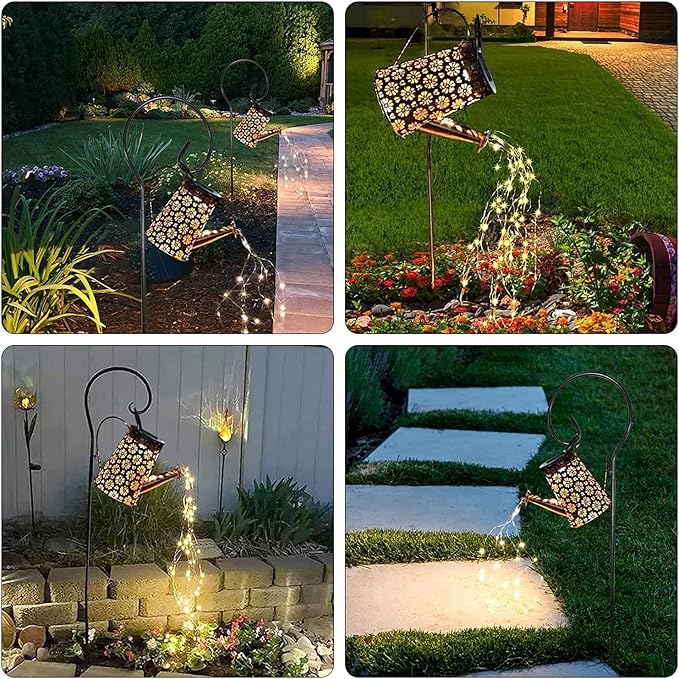 2 Pack Solar Watering Can with LightsSolar Outdoor Garden Decor Waterproof Hanging Lantern Landscape Lights Outside Decorations for Yard Lawn Patio Gardening Gifts.
