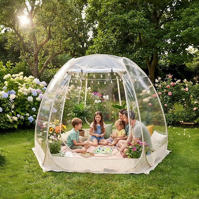 Pop Up Bubble Tent Outdoor Bubble House Garden Courtyard Tent Clear Igloo Tents for Outside Camping Picnics Lawn Garden