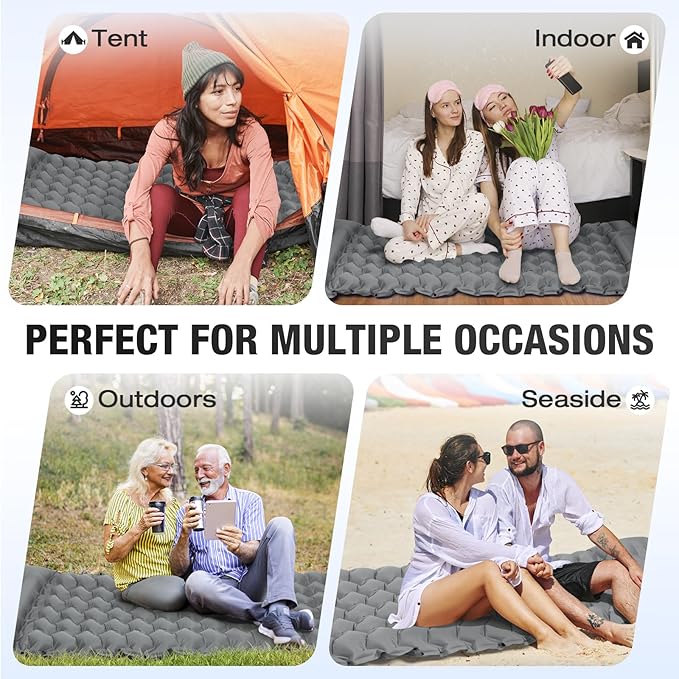 Single Portable Inflatable Outdoor Mattress Camping Sleeping Pad Sleeping Pad for Camping Backpacking Hiking Tent Folding Inflatable Waterproof Ultra Lightweight