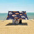 Football Helmet Stars Pattern Camping Sun Shelter Beach Tent Portable Beach Sun Shade Outdoor Canopy for Camping Trips Fishing Picnic