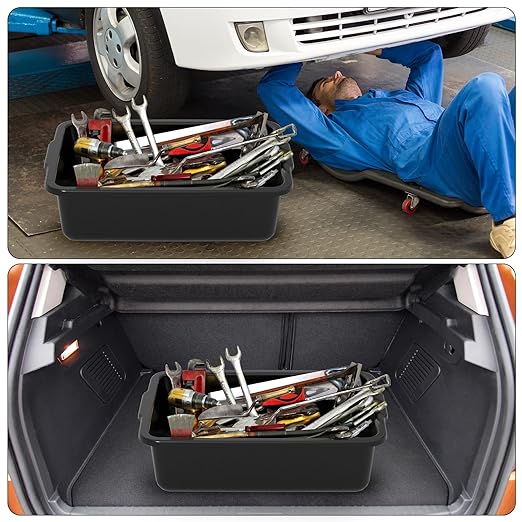 25 L Plastic Commercial Bus Tubs Restaurant Bus Boxes Black 6 Packs