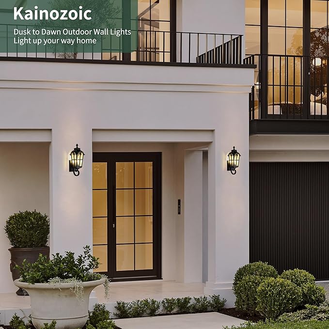 Outdoor Wall Light Fixtures Waterproof Porch Lights Anti-Rust Matte Black Exterior Lighting Fixtures Sconce Lights Outdoor Wall Lantern for Patio Front Door Garage