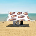 Tile Rugby White Tile Pattern Camping Sun Shelter Beach Tent Portable Beach Sun Shade Outdoor Canopy for Camping Trips Fishing Picnic