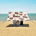 Chocolate Rabbit Camping Sun Shelter Beach Tent Portable Beach Sun Shade Outdoor Canopy for Camping Trips Fishing Picnic
