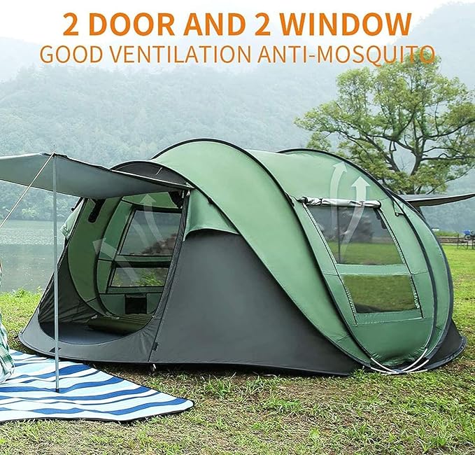 Pop Up Camping Tent 2/4 Person Instant Family Tents Easy Setup Automatic Tent for Camping Hiking &amp Traveling