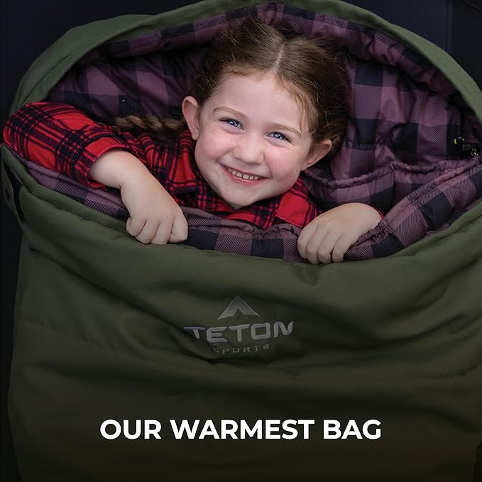 Teton Junior 20 Degree and 0 Degree Sleeping Bags. Finally Sleeping Bag for Boys Girls All Kids Warm and Comfortable for All Camping Weather and Built to Last