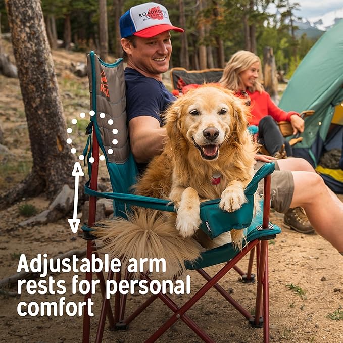 Kelty Loveseat Oversized 2-Person Heavy Duty Folding Camp Chair Double Seat for Soccer Games Tailgating Beach Days (Regular Height/Dark Shadow)