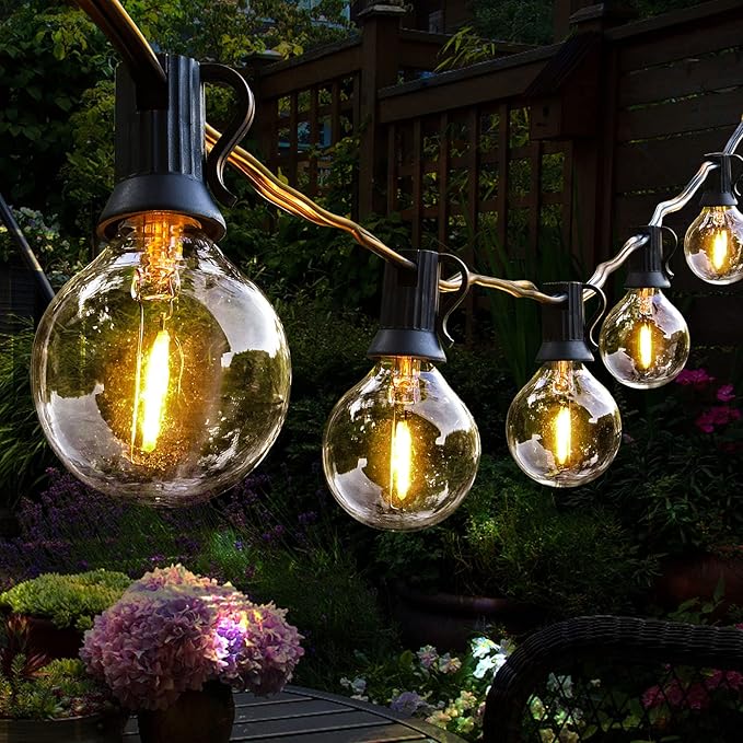 100ft Outdoor String Lights Waterproof Patio LightsShatterproof Led Outside Globes UL Listed Exterior Indoor Lighting Backyard Bistro Party