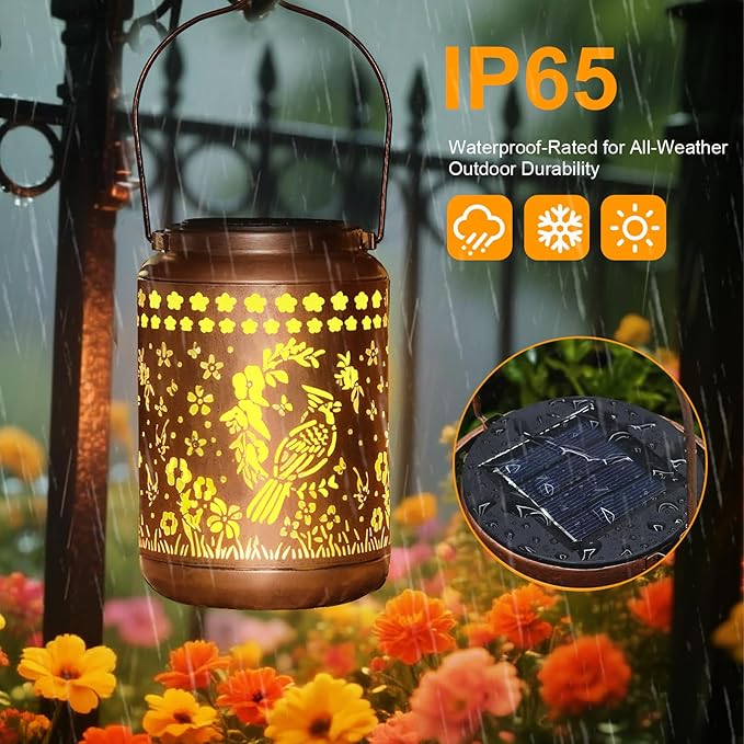 Cardinal Solar Lantern Outdoor Cardinal Decor Garden Decor Waterproof Light Hanging Solar Lights Yard Decor Christmas Gifts Gifts for Women Gifts for Mom Gifts for Grandma