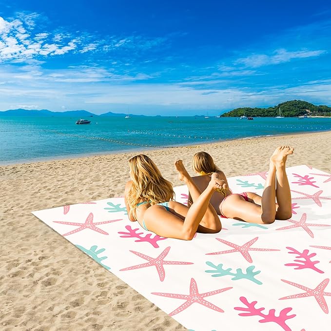 78''×86'' Beach Blanket Waterproof Sandproof Beach Mat Lightweight Outdoor Picnic Blanket for Travel Camping Hiking